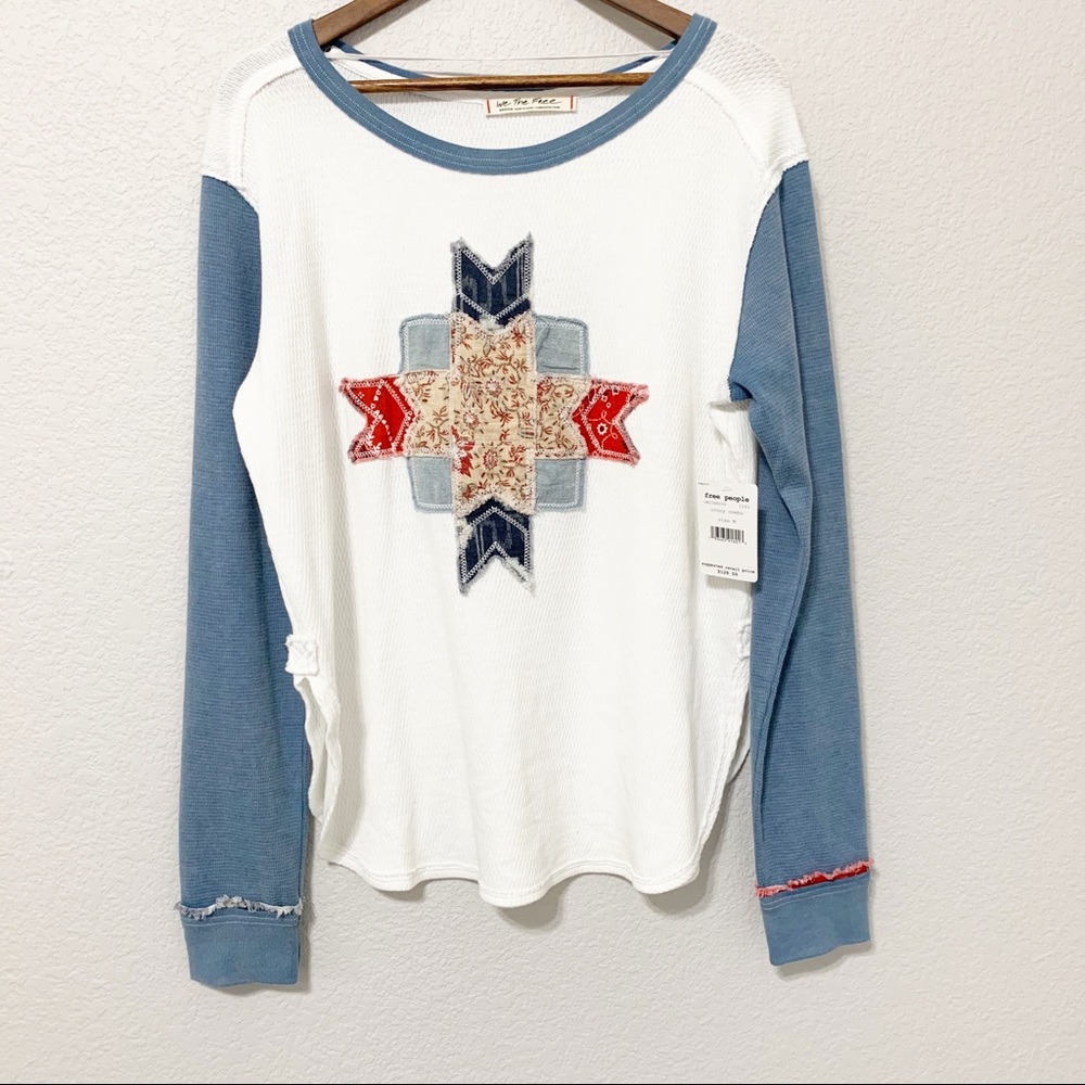 FREE PEOPLE Lone Star Patchwork Thermal Top